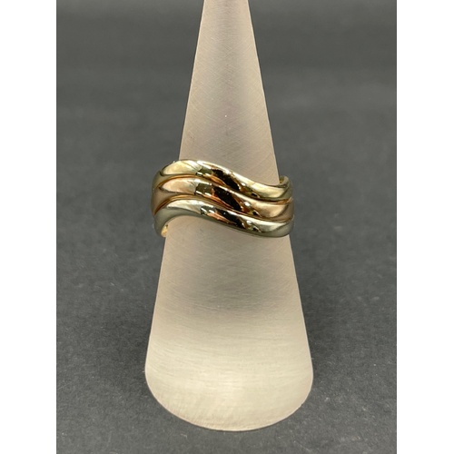 Ladies 9ct Three Tone Gold 3 in 1 Ring