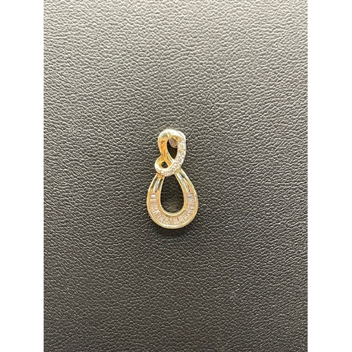 Ladies 9ct Yellow Gold Diamond Infinity Pendant