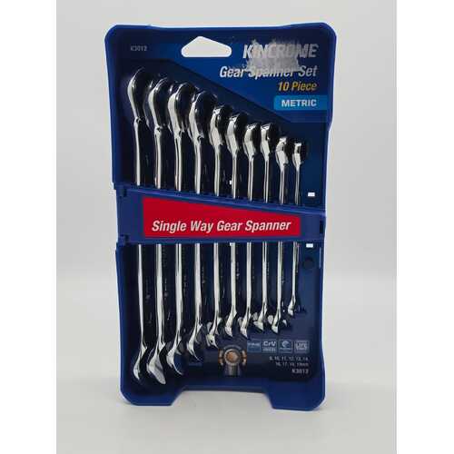 Kincrome Single Way Gear Spanner Set 10 Piece Metric K3012