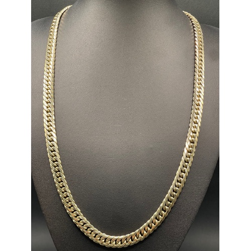 Mens 9ct Yellow Gold Tight Curb Link Necklace