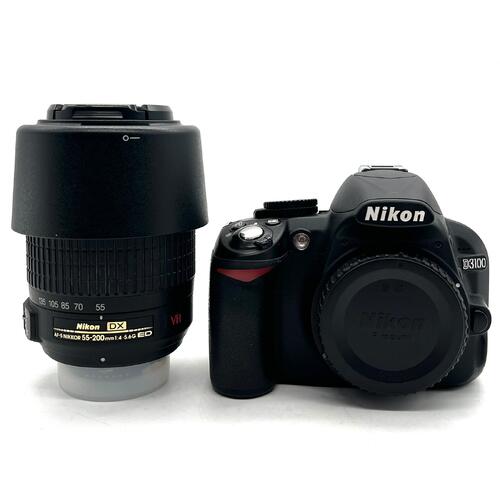 Nikon D3100 DSLR Camera with AF-S Nikkor 55-200mm VR 1:4-56G ED Lens