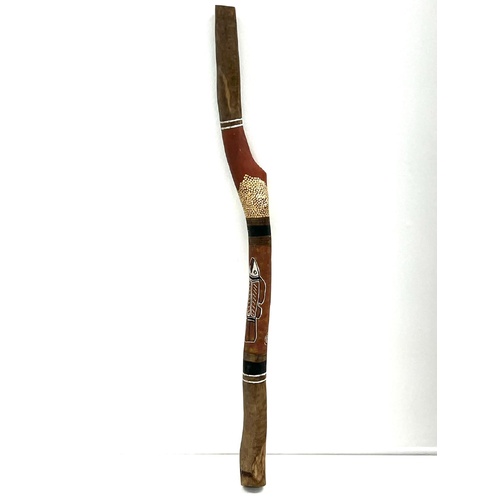 Didgeridoo Custom-Made Using Tree Log Aboriginal Fish Painting Around The Body