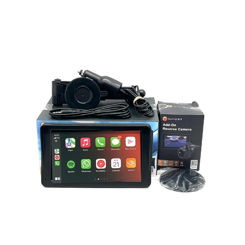 Navig8r Portable Wireless CarPlay and Android Auto with Add-On Reverse Camera