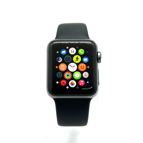 Apple Watch Series 3 38mm Aluminum Case with Black Sport Band GPS + Cellular