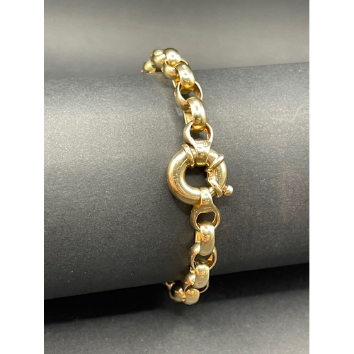 Ladies 9ct Yellow Gold Oval Belcher Link Bracelet