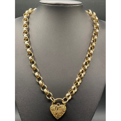 Ladies 9ct Yellow Gold Belcher Link Necklace