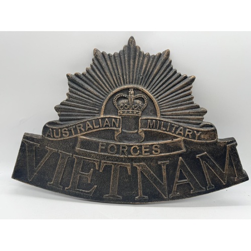 AMF Australian Military Forces Vietnam Cast Iron Plaque