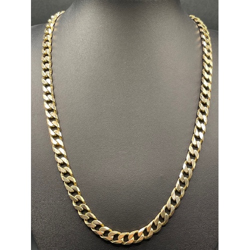 Unisex 9ct Yellow Gold Curb Link Necklace