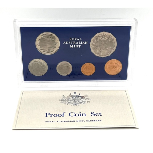 Royal Australian Mint 1975 Proof Coin Set 50c 20c 10c 5c 2c 1c with Foam Cover