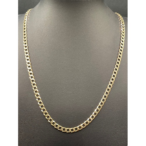 Mens 9ct Yellow Gold Curb Link Necklace