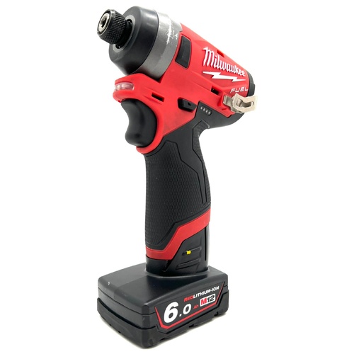 Milwaukee M12 FID 1/4 Inch Hex Impact Driver M12 Fuel with 1 x 12V 6.0Ah Battery