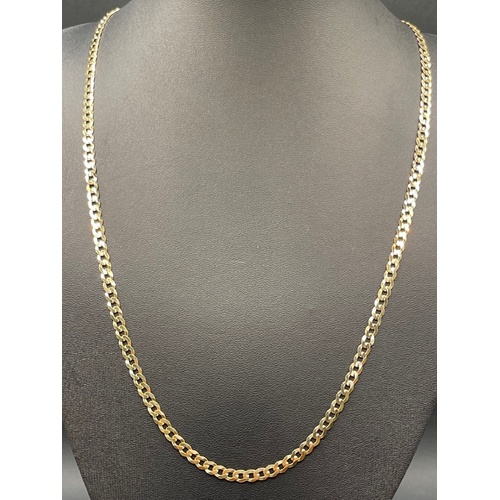 Unisex 9ct Yellow Gold Curb Link Necklace