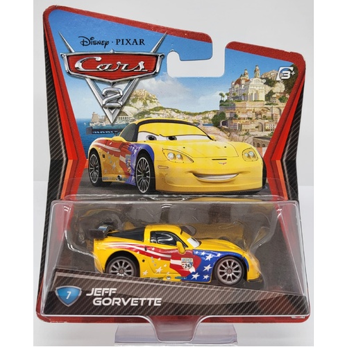 Mattel Disney Pixar Cars 2 Movie Jeff Gorvette #7 Collectable Diecast Car