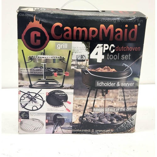 CampMaid 4Pc Deluxe Dutch Oven Camping Barbecue Grill Tool Set CM60006