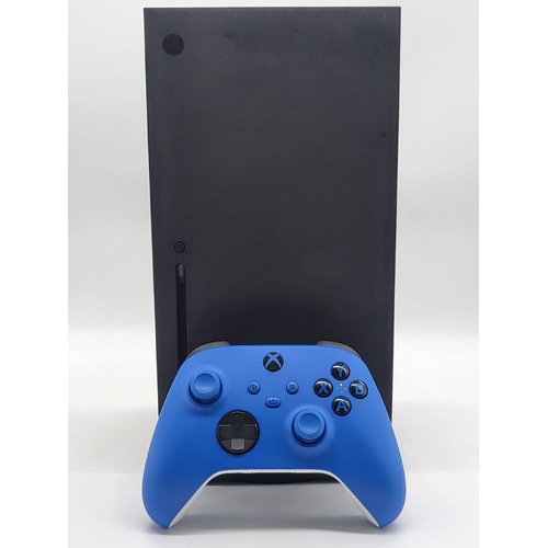 Microsoft Xbox Series X 1TB Console Matte Black 1882 with Blue Controller Leads