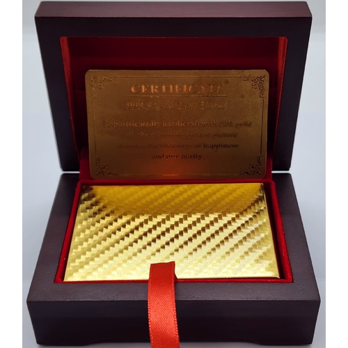 Dollar Direct 999.9 24 Carat Gold Foil Plated Playing Cards with Certificate