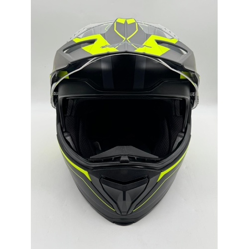 RXT Safari Black Fluro Motorcycle Helmet Size XL 60cm with Dust Bag