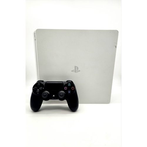 Sony PlayStation 4 PS4 Slim 500GB Console White with Controller and Cords