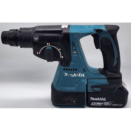 Makita DHR242 18V 24mm Cordless Brushless Rotary Hammer Drill with 5.0Ah Battery