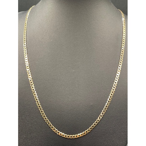 Unisex 9ct Yellow Gold Curb Link Necklace