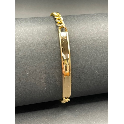 Unisex 21ct Yellow Gold Curb Link ID Bracelet