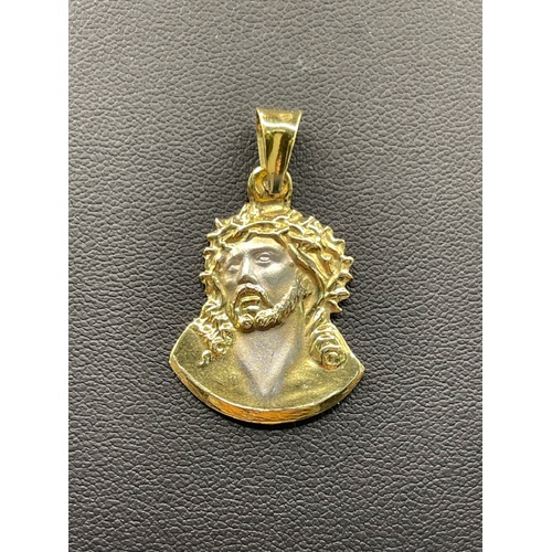 Unisex 18ct Yellow Gold Jesus Religious Pendant