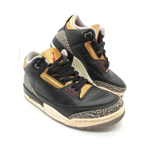 Air Jordan 3 Retro Black Fire Red Metallic Gold CK9246 067 Womens Shoes 9 US