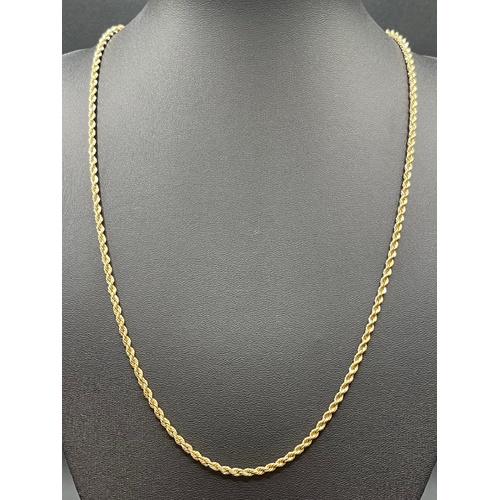 Ladies 18ct Yellow Gold Singapore Twist Link Necklace