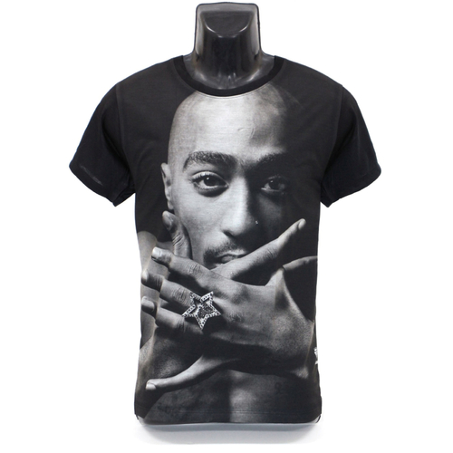 Tupac Shakur 2Pac T-Shirt Rap Hip Hop Thug Life Black [Size: L]